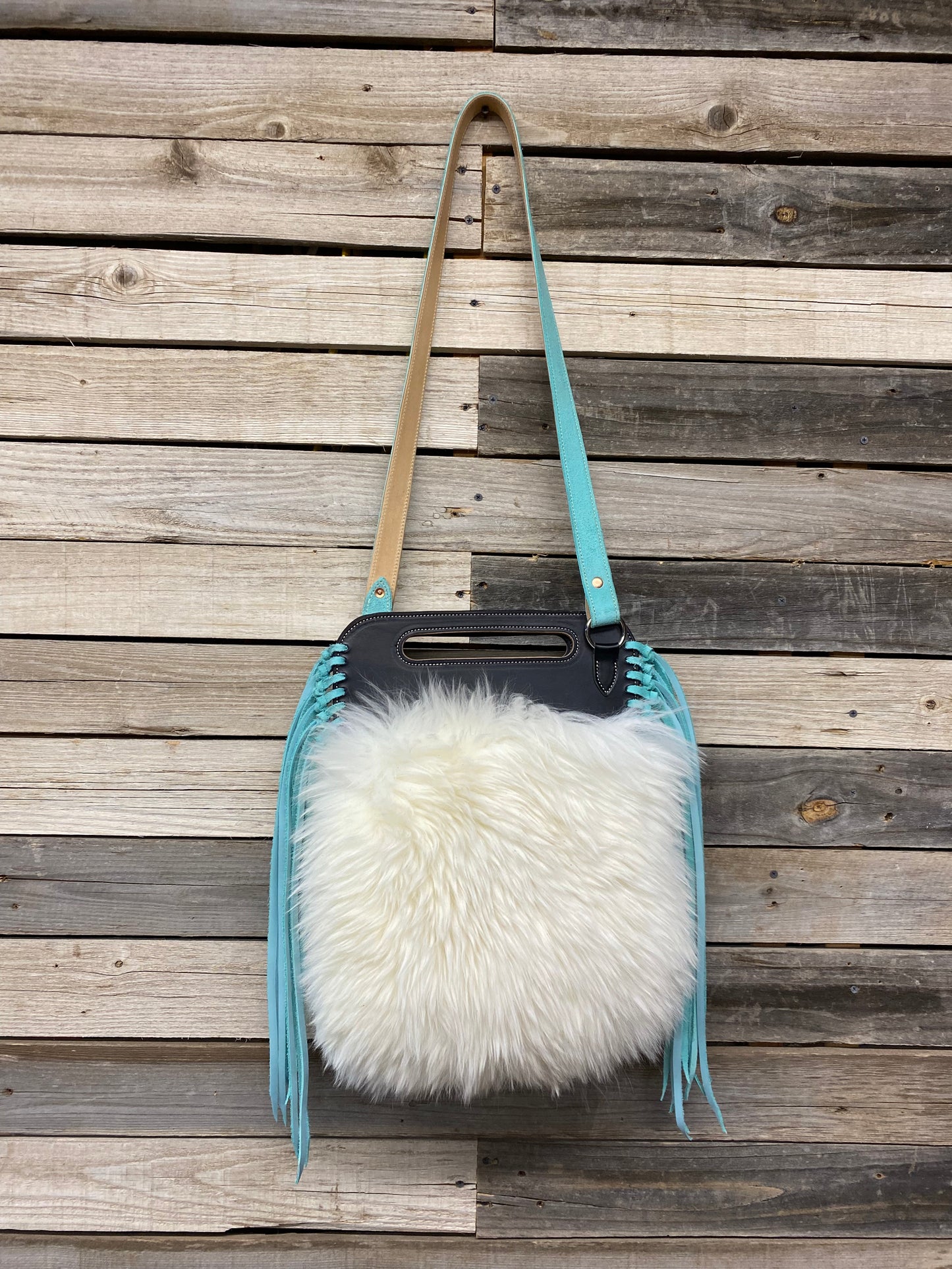 Teal Sheep purse