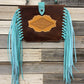 Basketweave Teal purse