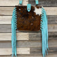 Cowhide Teal Purse