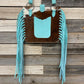 Cowhide Teal Purse